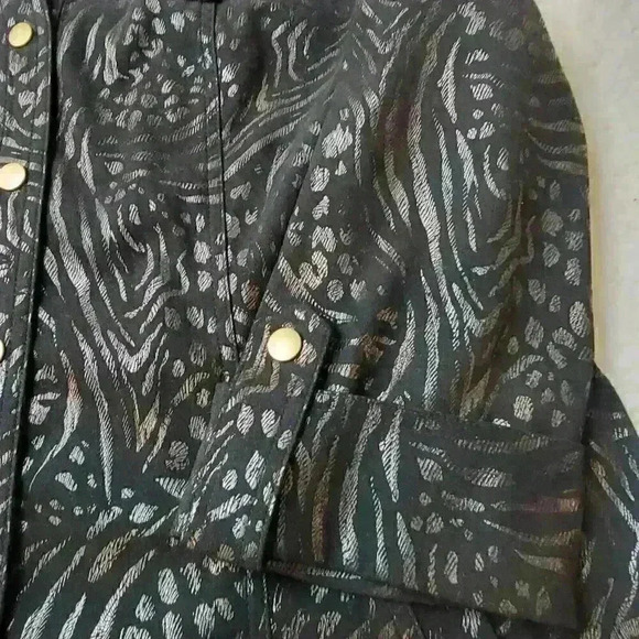JM Collection Jacket Womens Plus Size L Animal Print 3/4 Sleeve Snap Down - Picture 10 of 13